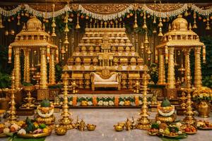 มณฑปงานแต่งงานแบบกูจาราติ สหรัฐอเมริกา งานแต่งงานแบบอินเดียสุดหรู เสาแกะสลักอย่างมืออาชีพ ทันสมัย คุณภาพส่งออก ขนาดสั่งทำได้ น้ำหนักเบา - Product Image 3