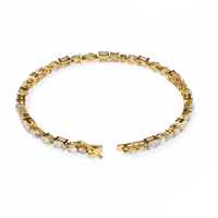 Exclusivas Pulseras de Diamantes Unisex Personalizables de 6.5 Pulgadas, Brazaletes de Oro de 14K con Diamantes Cultivados en Laboratorio de 6.0-7.0 Quilates, Corte Brillante, Certificados por IGI