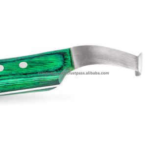 New Arrival Horse Shoeing Tools Hoof Knife Wide Blade Knife Easy Cutting and <b>Trimming</b> Sharp Blades <b>Wooden</b> Luxury Handle - Product Image 2