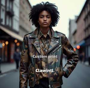 Chaquetas de Cuero de Camuflaje Hechas a Medida |   Chaquetas de Cuero Personalizadas Hechas a Mano y Totalmente Personalizables, Diseñadas por Artistas, Hechas en EE. UU. para Diseñadores - Product Image 6