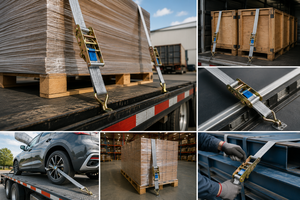 Correa de Trinquete Industrial de Alto Rendimiento de 100 mm y 10000 kg, Fabricada con Cinta de Poliéster de Primera Calidad para Cargas Extragrandes - Product Image 2