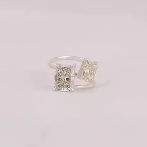 <b>top</b> quality Gold Solitaire Custom Carat Emerald Cut Lab Grown unique Diamond <b>Birthday</b> Ring Gift for wife - Product Image 1