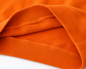 Sweat-shirt unisexe orange à col rond, imprimé floqué, logo feuille appliqué, pull décontracté, vêtement d'automne, coupe classique, en molleton tricoté - Product Image 5