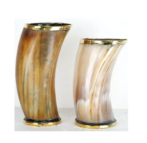 Verre en corne de buffle le plus vendu 2 pièces en laiton Design vente chaude qualité naturelle 100% verre en corne de buffle en vrac - Product Image 1