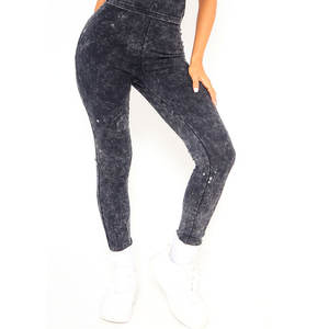 Offre Spéciale dames athlétique Stretch collants lavage à l'acide Legging taille haute Gym vêtements actifs Compression Leggings cravate teinture femmes Fitness - Product Image 1