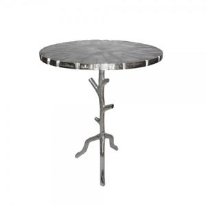 Table basse ronde en aluminium au design étonnant, support décoratif en forme d'arbre argenté, Table de rangement au prix le plus bas - Product Image 1