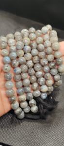 Natural Round Smooth Grey Blue Iolite Stone <b>Beads</b> Loose <b>Beads</b> for Jewelry Making <b>Bracelet</b> Necklace Beaded - Product Image 5