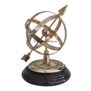 Vintage rústico arte diseñador hogar y oficina decorativo mundo globo con latón antiguo acabado atractivo aspecto Base soporte suministro - Product Image 4