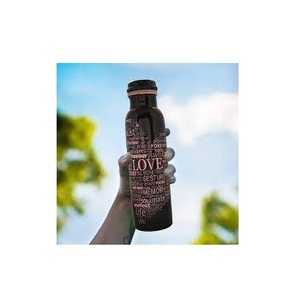 Exclusiva Botella de Cobre para Beber Agua con Diseño Floral Esmaltado, Beneficios Ayurvédicos para la Salud, 100% Pura y Anticorrosiva - Product Image 4