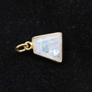 Collier minimaliste en pierre de lune pendentif juin pierre de naissance plaqué or bijoux en pierres précieuses brutes pour la fabrication de colliers - Product Image 2