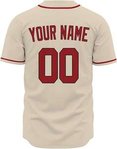 Camiseta de Béisbol con Cuello en V para Hombre, Ropa Deportiva, Botones Completos, Transpirable, Impresión por Sublimación, Camiseta de Béisbol Lisa, Precio Razonable, OEM - Product Image 2