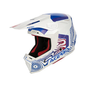 Casco da Corsa Moderno Acerbis con Doppia Visiera e Grafica WHOOPS per Motocross, Guscio in PC, Nuovo - Product Image 1