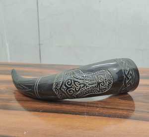 Logotipo personalizado cuerno para beber al por mayor cuerno para beber estilo vikingo cuerno para beber vidrio pulido artesanías naturales para Hotel hogar - Product Image 6