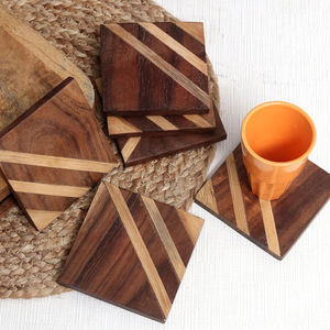 ที่รองแก้วและที่รองจานไม้หนา5มม. สำหรับห้องครัวในบ้าน - Product Image 1