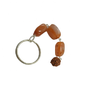 Pierre naturelle rouge cornaline Cube quartz Rudraksha porte-clés guérison pierre précieuse cristal porte-clés guérison grossiste - Product Image 6