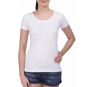 Nouveaux t-shirts d'été pour femmes, 100% coton tricoté, t-shirts tendance pour femmes, col rond, manches courtes, pour femme, en provenance du Bangladesh. - Product Image 4