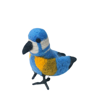 Ornement d'oiseau perroquet en feutre fait main 100% laine mérinos, brodé à la main, décoration de Noël d'intérieur, écologique, non toxique, personnalisé