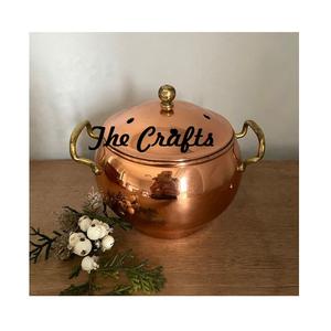 Olla para Servir Alimentos de Último Diseño en Cobre, Olla para Cocinar con Asas y Perilla de Aluminio para Uso en la Vajilla del Hogar - Product Image 1