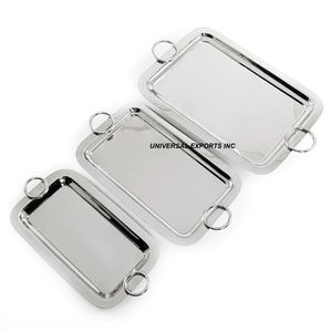 Rectangle Set of Two Chocolate <b>Tray</b> Superior Quality Handmade Chocolate Platter <b>Mirror</b> Polished Luxury Chocolate <b>Tray</b> - Product Image 2