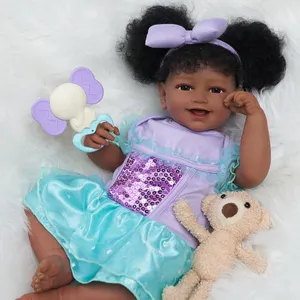 Babeside Una 20 ''réaliste Reborn bébé poupée fille afro-américaine poupées noires