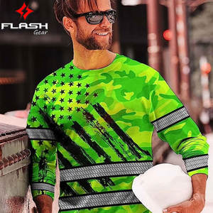 Camisa de Trabajo de Seguridad Reflectante con Nombre Personalizado, ANSI Clase 1, Impermeable, Poliéster/Algodón, Alta Visibilidad, Impresión por Sublimación para Corredores - Product Image 5