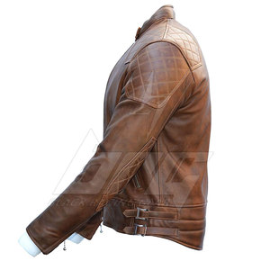Dernière veste en cuir de moto de style fabriqué au Pakistan En stock Veste d'hiver en cuir de moto - Product Image 4
