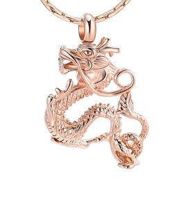 เครื่องประดับเถ้ากระดูกสีโรสโกลด์สำหรับขี้เถ้าสแตนเลสสร้อยคอใส่เถ้ากระดูกมังกรสำหรับผู้หญิงผู้ชายขนาดตามต้องการ - Product Image 2