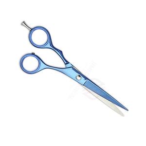 Ciseaux à cheveux en argent de qualité supérieure, en acier métallique durable avec revêtement bleu pour le salon et le coiffage à domicile - Product Image 6