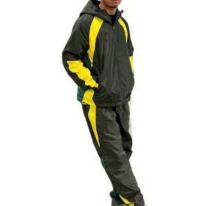 Conjunto Deportivo Ligero con Capucha, Estilo Cortavientos, Ajuste Cómodo, Ropa Deportiva Urbana, Estilo Deportivo Sólido y Moderno - Product Image 1