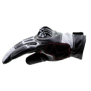 Guantes de moto de cuero transpirable personalizables para hombres y mujeres Logo deportes ciclismo carreras guante bajo rango moto carreras equipo - Product Image 5