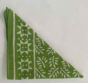 Bohemian Cotton Bandana Hand Block Print Neck <b>Scarf</b> Lightweight Summer Headwrap Unisex Hair Accessory - Product Image 5