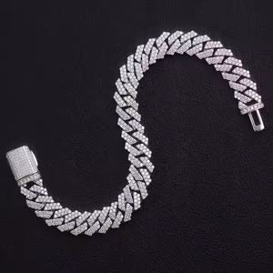 Pulsera de tenis de moissanita dorada de alto brillo para hombre y mujer, joyería de hilo fino de estilo helado para ocasiones especiales diarias, perfecta - Product Image 6