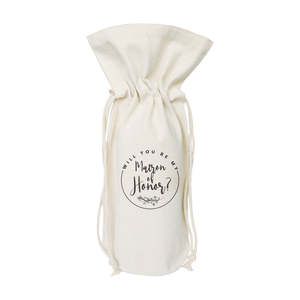 กระเป๋าใส่ไวน์ผ้าแคนวาสสำหรับเพื่อนเจ้าสาว ทำด้วยมือและทนทาน - Product Image 1