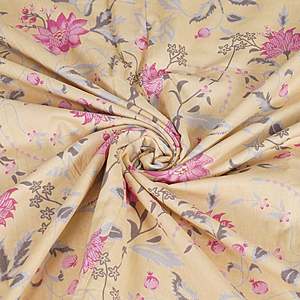 Dohar de Algodón de 240 Hilos con Estampado Floral Beige para Cama Doble, para Uso Doméstico - SHKR1026 - Product Image 5