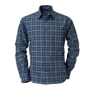 New Deal Chemise décontractée formelle à manches longues et au design mince et élégant pour hommes Chemise en fibre de coton teinte unie et respirante à carreaux - Product Image 2