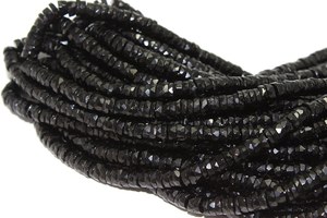 Natural Black Onyx Faceted <b>Heishi</b> Tyre <b>Beads</b> Loose Onyx Gemstone <b>Beads</b> For Jewelry Making At Manufacturer Price 5-6mm 16" Bulk - Product Image 2