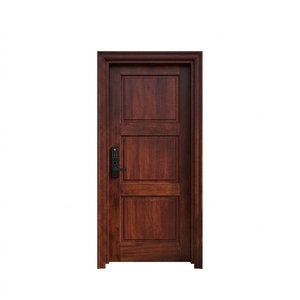 Porte en bois massif sur mesure, à une seule feuille, style japonais moderne, pour appartement, chambre, villa, entrée - Product Image 1