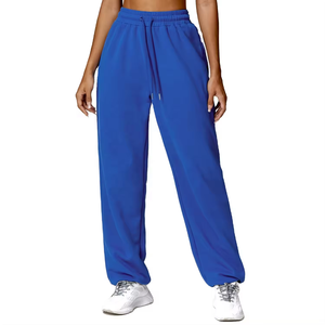 Pantalons de survêtement personnalisés de haute qualité pour femmes avec broderie de logo Joggers amples en coton et polyester Style Streetwear pour l'été - Product Image 1