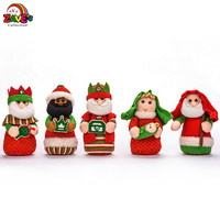 Dekorasi Meja Natal Rajutan Kain Zaves, Set Adegan Kelahiran Yesus Keluarga Kudus 3 Orang Suci, Desain Unik Baru, Kerajinan Natal