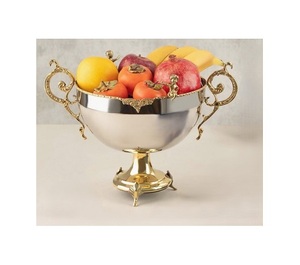 Bol à chocolat et fruits en acier inoxydable avec support en bois Bol de service pour la maison et le restaurant - Product Image 4