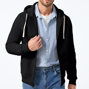 Sudadera con capucha unisex con cremallera completa y logotipo personalizado, Sudadera con capucha de poliéster/algodón de punto al por mayor, talla XL para invierno, hombres y mujeres - Product Image 4