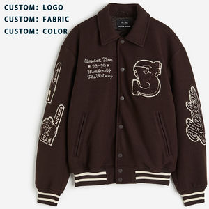 Chaqueta universitaria para hombre, ropa de calle Vintage, chaquetas con letras, chaqueta de béisbol Bomber con cuello vuelto gráfico, Unisex - Product Image 6