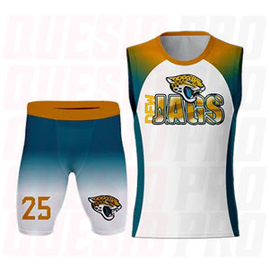 Uniformes personalizados para equipos de fútbol americano 7v7, paquetes de ropa deportiva, bolsas, guantes, camisetas de compresión, impresión por sublimación - Product Image 4