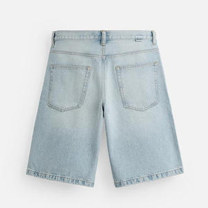 Short en jean personnalisé pour hommes Impression de logo Options de marque privée Tissu en coton respirant Vêtements d'été décontractés Broderie foncé clair - Product Image 2