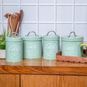 Recipiente para té, café y azúcar, recipiente hermético para cocina, frasco de almacenamiento de acero para cocina, juego de recipientes modernos para cocina - Product Image 5