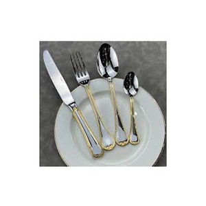 Haute exigence argent nickel miroir poli simplicité moderne poignée en laiton couverts en acier inoxydable couteau fourchette - Product Image 1