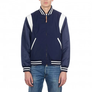 Veste bomber pour homme grande taille, neuve, avec broderie personnalisée, patchs, coupe-vent, style universitaire, pour homme - Product Image 1