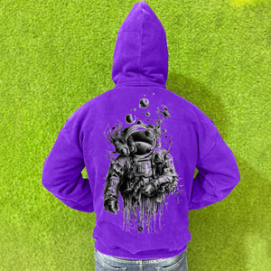 Custom Heavy Vintage Drop Shoulder Boxy Fit Sudaderas con cremallera Hombres Térmica Manga larga French Terry Zip up Sudadera con capucha y sudaderas - Product Image 2