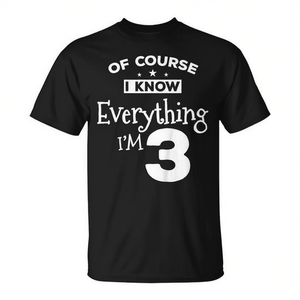 T-shirt pour enfants de 3 ans - Je sais tout - Vêtements promotionnels pour enfants - Product Image 2