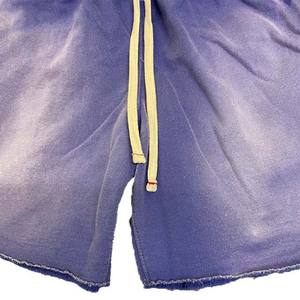 Premium Sweat Shorts Raw Edge French Terry Fleece Heavy Cotton Casual Gym Mens joggers Run Fitness Vintage Acid Wash Shorts - Product Image 4